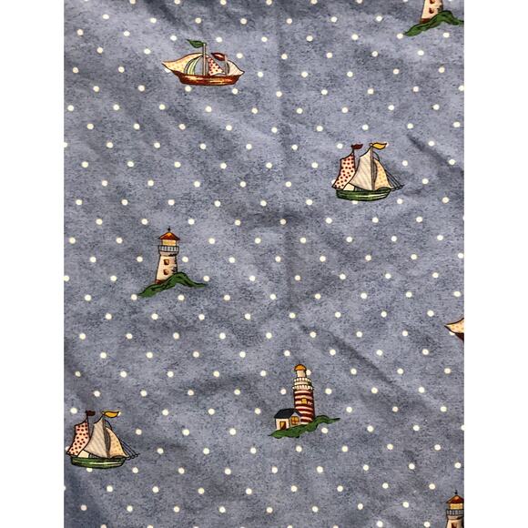 EUC 1990's Blue Cotton Vest Sail Boats Summer New England Vintage Cottage Core‎ - Picture 5 of 8